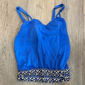 Swimsuits For All Blue and Tan Swimwear
